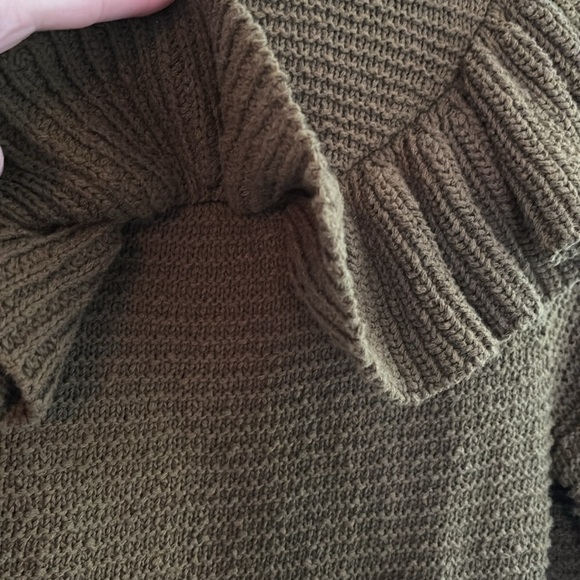 Madewell heavy knit open front cardigan with large ruffle - Picture 8 of 10